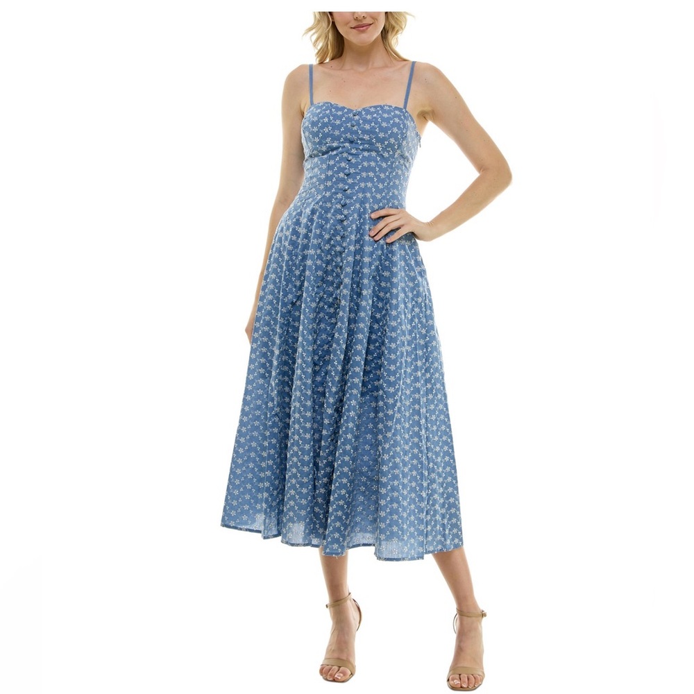 TAYLOR SWEETHEART Neckline embroidered A-Line MIDI Dress Size 12